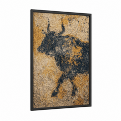 Ancient Yak Stone Art Silhouette Wall Art