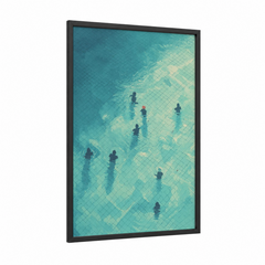 Aerial Water Polo Players Swimming Wall Art