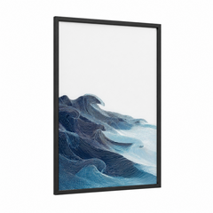 Abstract Ocean Waves Line Art Print Wall Art