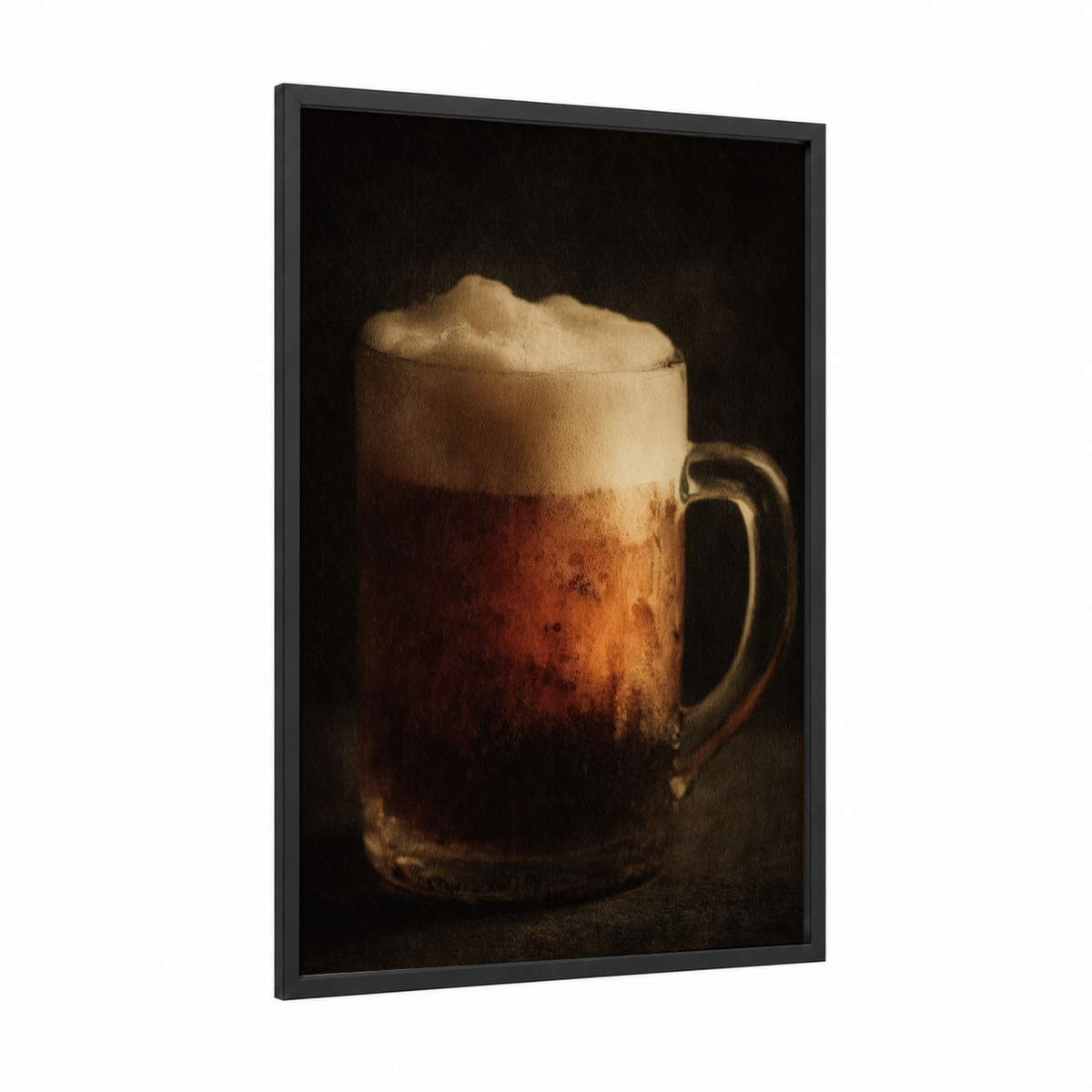 Amber Beer Glass with Foam Head Wall Art