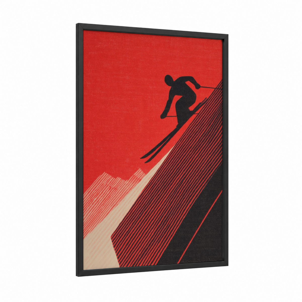Alpine Skier Descending Slope Wall Art