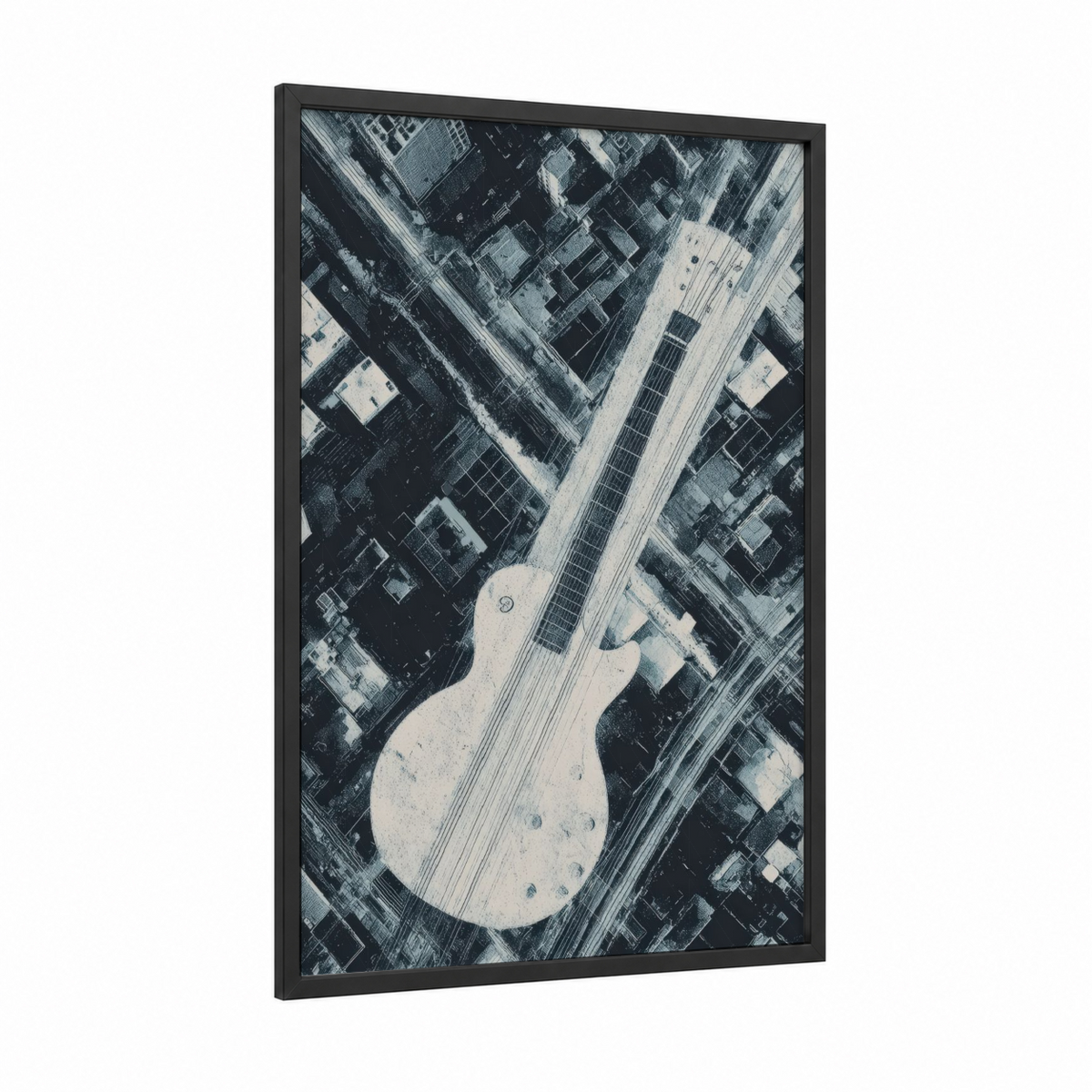 Aerial Electric Guitar Urban Street Wall Art