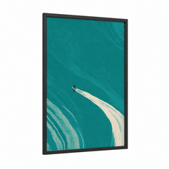 Aerial Water Skiing Turquoise Ocean Wall Art
