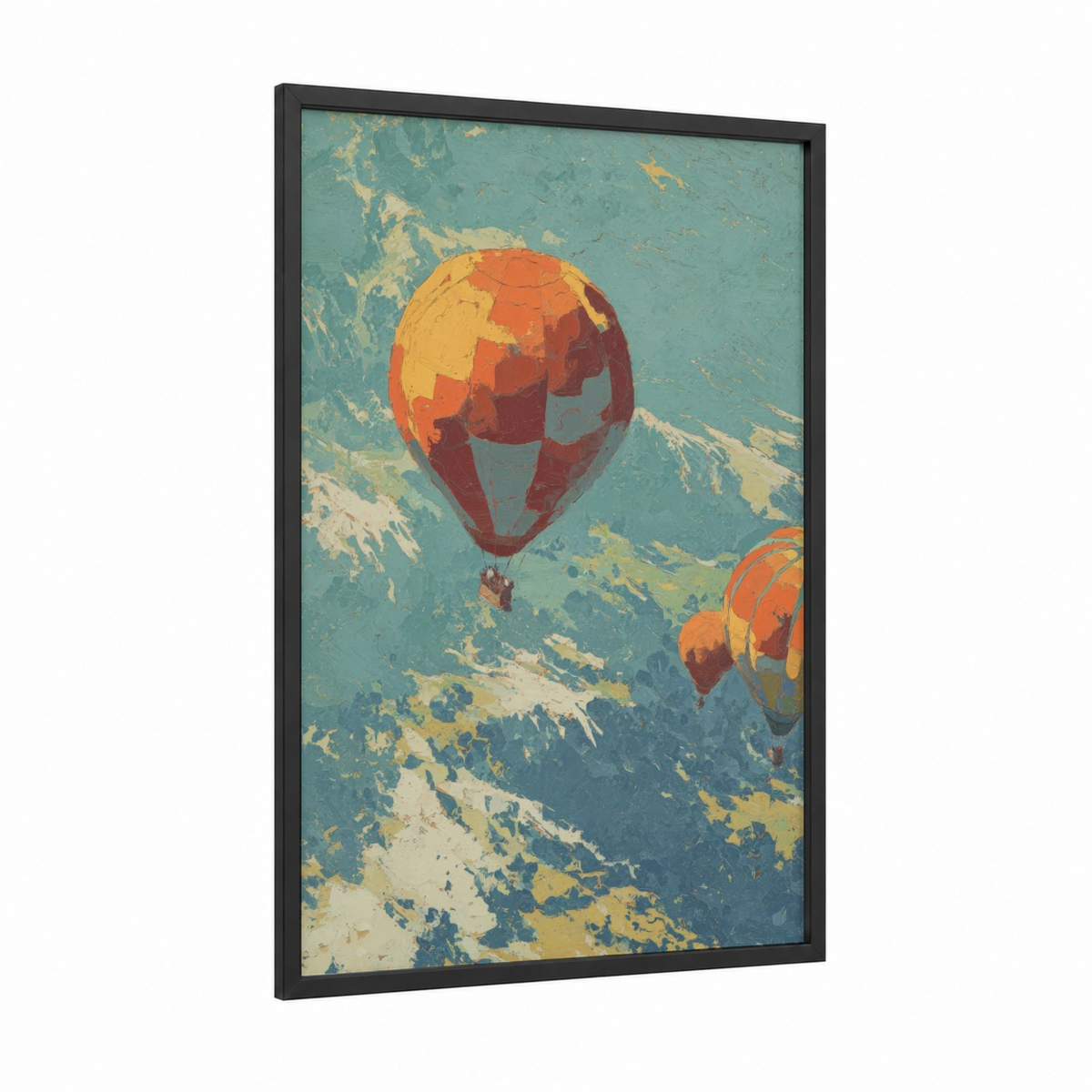 Alpine Hot Air Balloon Vintage Wall Art