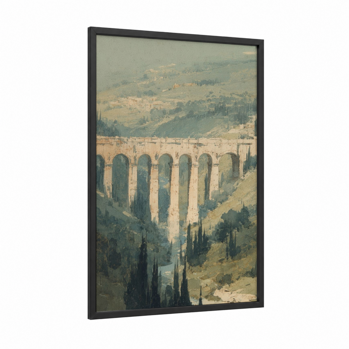 Ancient Stone Aqueduct Landscape Wall Art