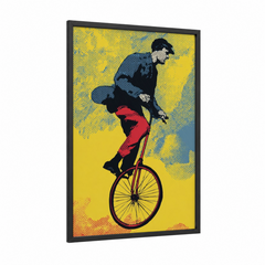 Acrobatic Unicyclist Pop Art Illustration Wall Art