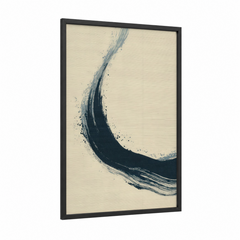 Abstract Comet Brushstroke Dark Blue Wall Art
