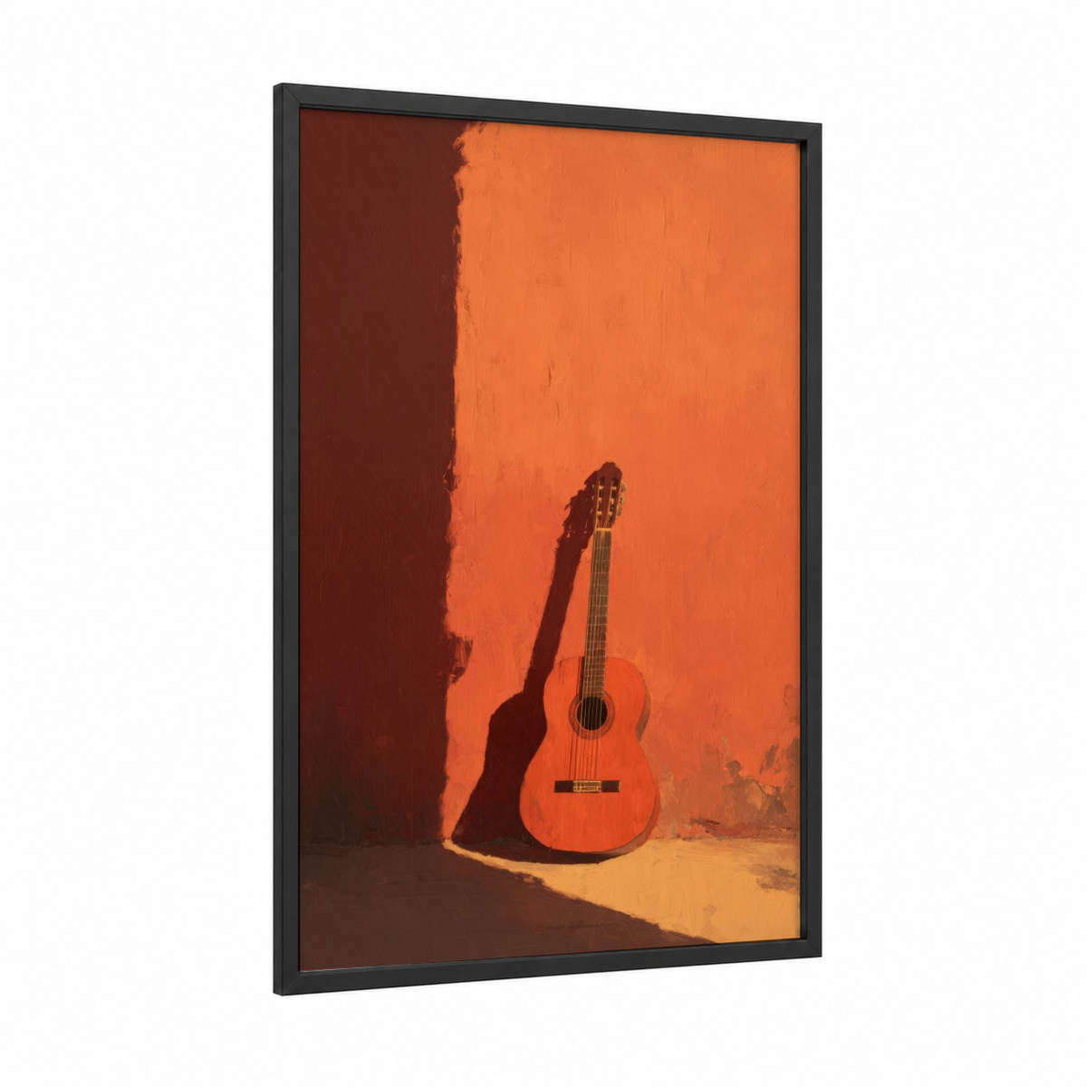 Acoustic Guitar Warm Sunset Wall Art