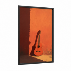 Acoustic Guitar Warm Sunset Wall Art