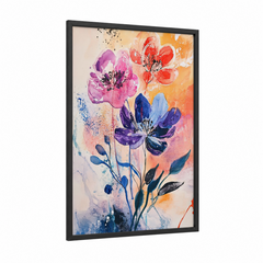 Abstract Watercolor Flowers Art Print Wall Art