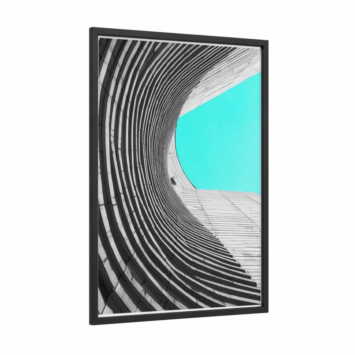 Abstract Architecture Cyan Skyline Wall Art