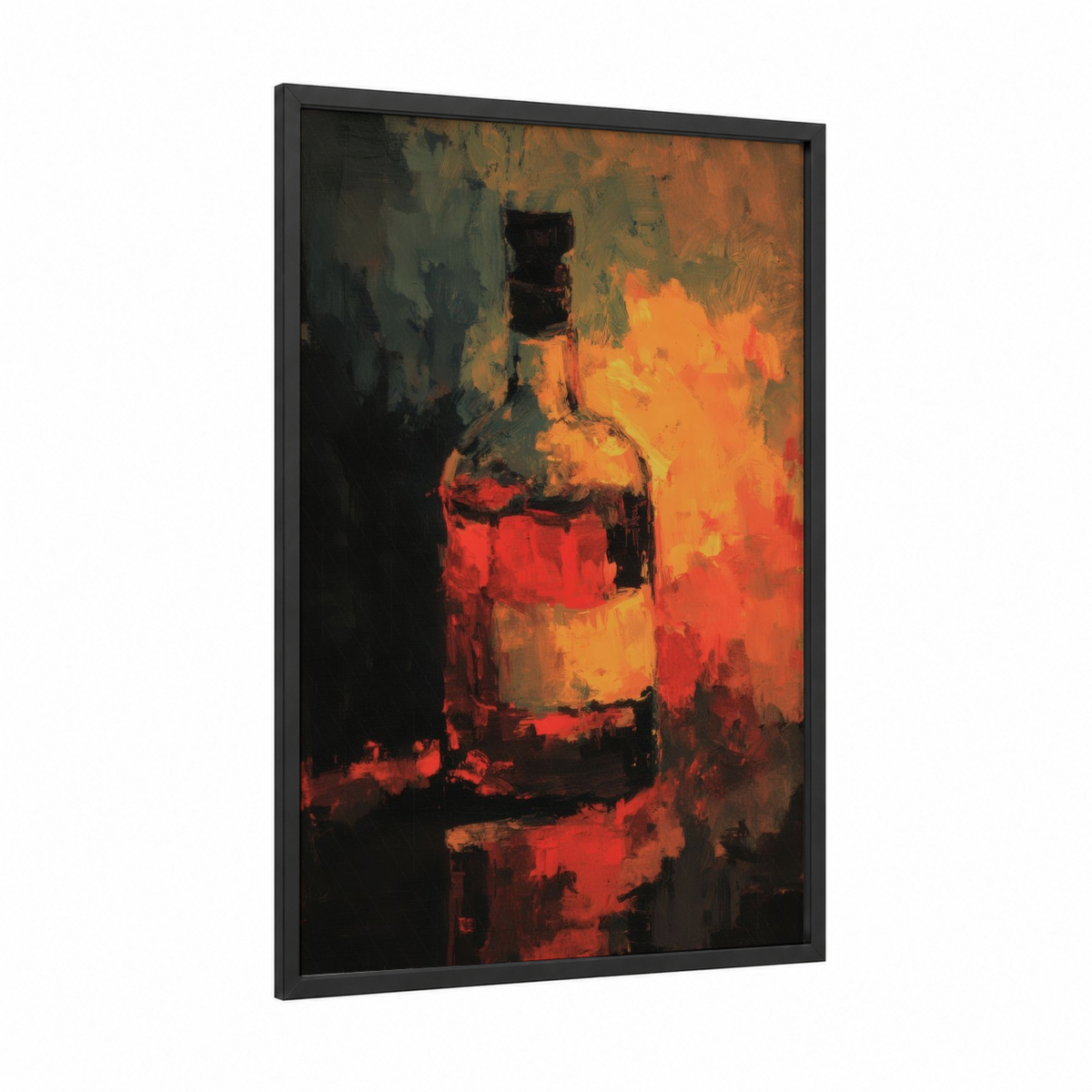 Amber Whiskey Bottle Abstract Art Wall Art