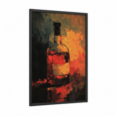 Amber Whiskey Bottle Abstract Art Wall Art