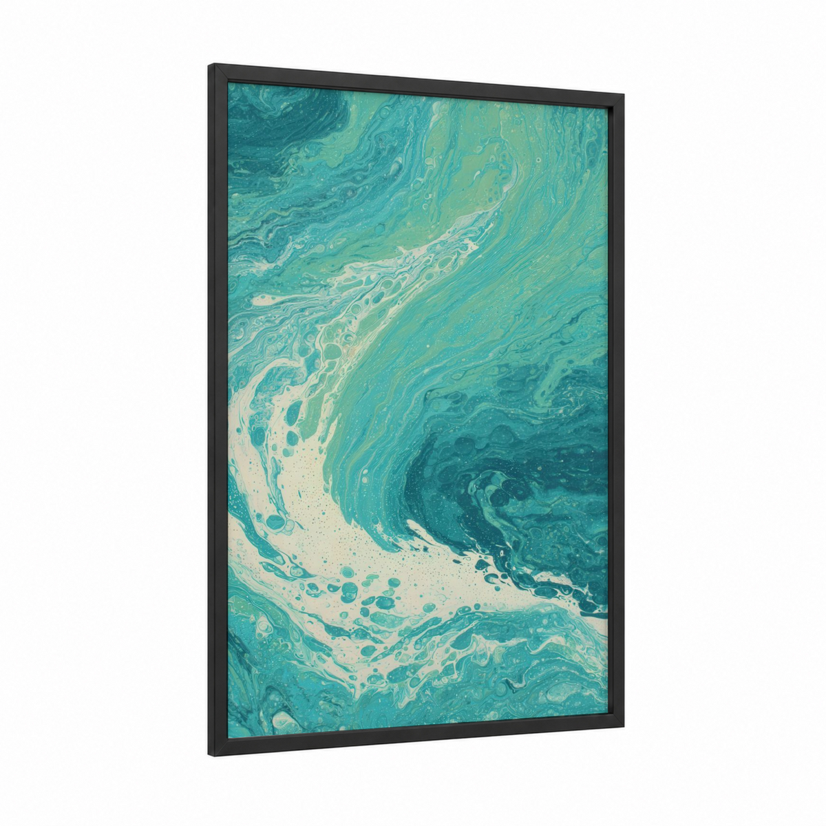 Abstract Turquoise Flow Yoga Wall Art