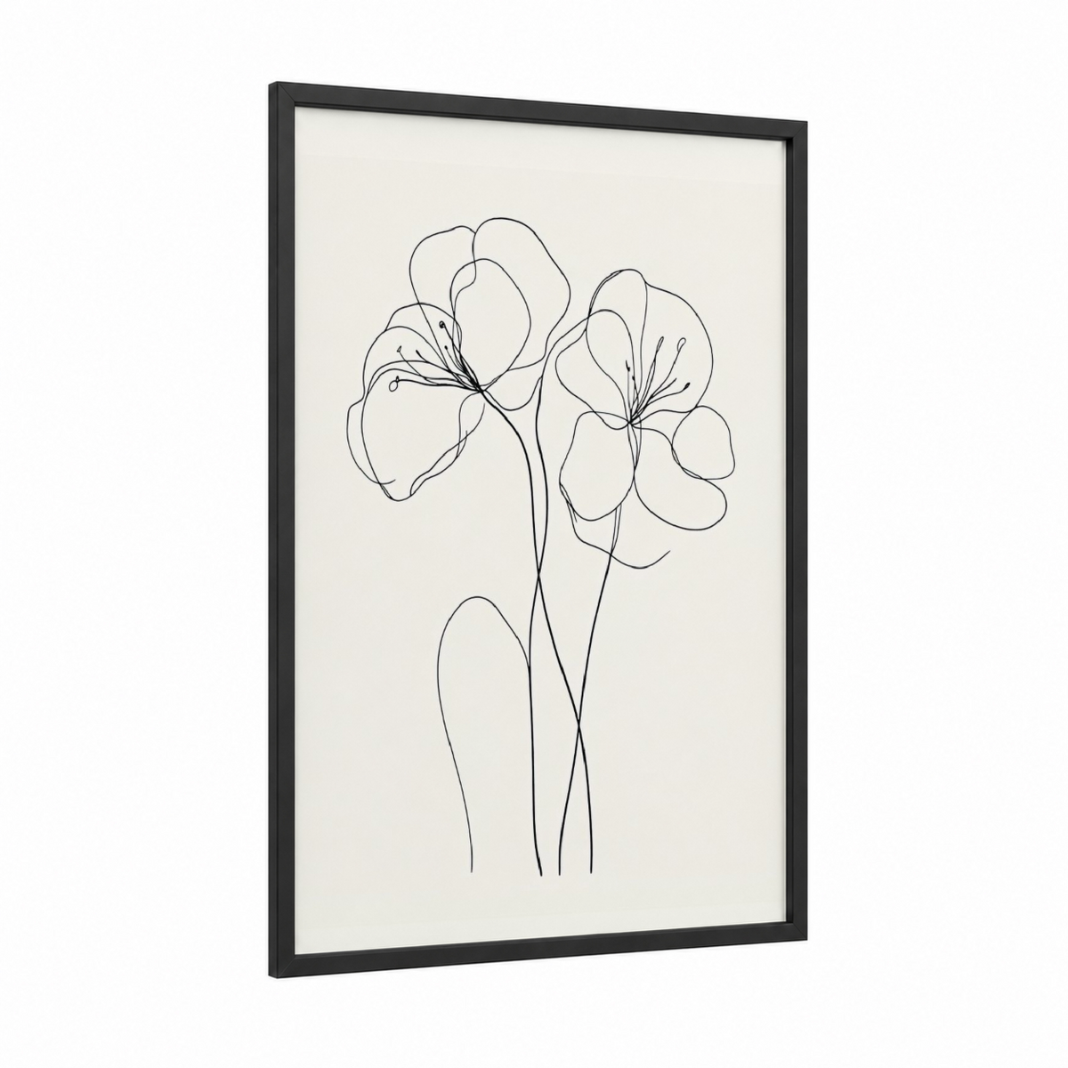 abstract line drawing flowers minimal Wall Art