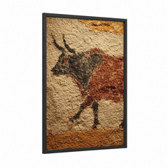 Ancient Yak Cave Art Illustration Wall Art