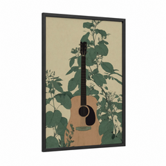 Acoustic Guitar Botanical Nature Wall Art