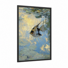 Angelfish Pond Lily Impressionist Wall Art