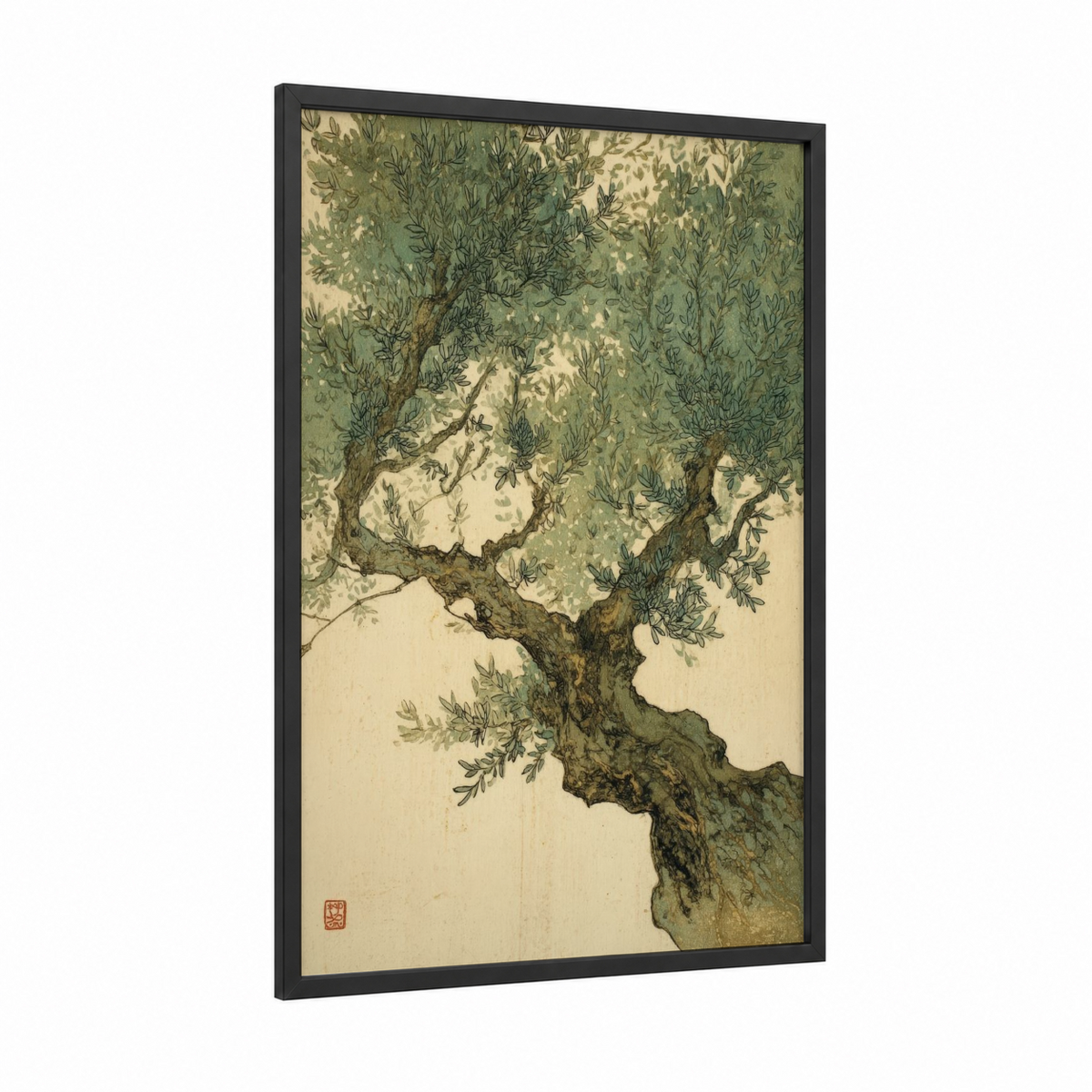 Ancient Olive Tree Botanical Watercolor Wall Art