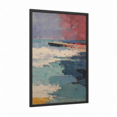 Abstract Coastal Island Landscape Wall Art