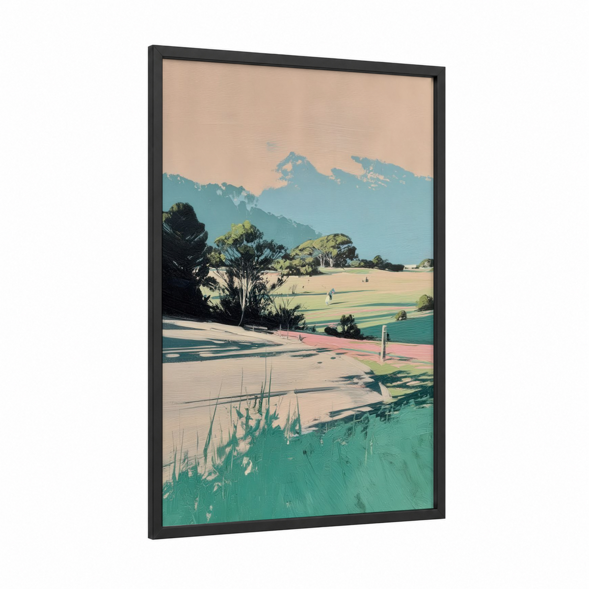 Alpine Pastoral Landscape Watercolor Wall Art