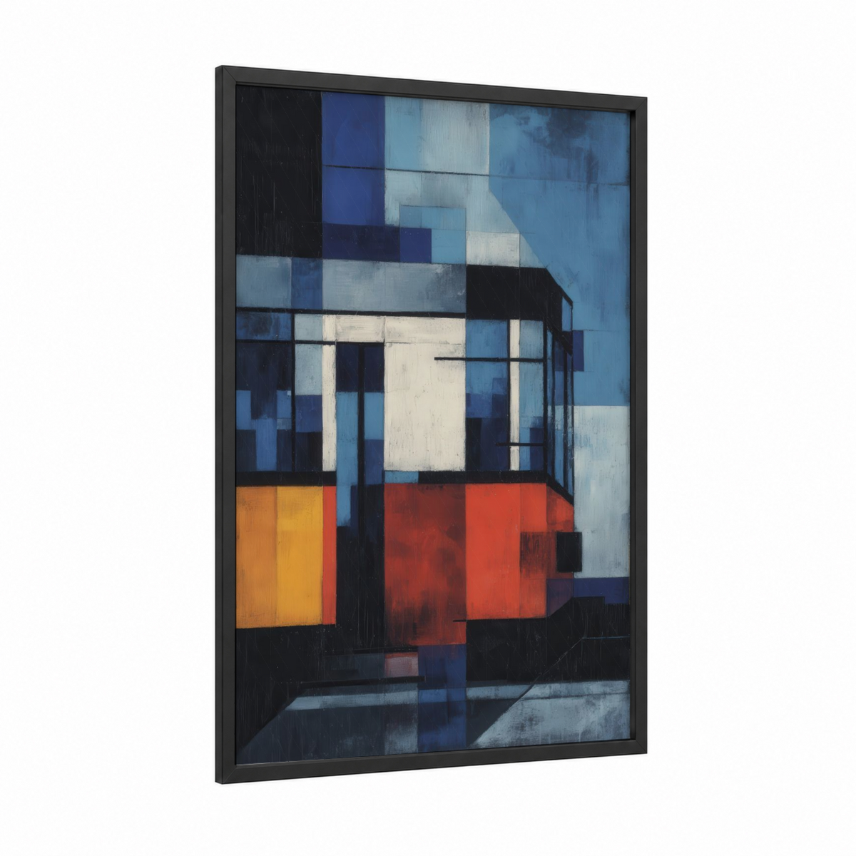Abstract Geometric Bus Urban Wall Art
