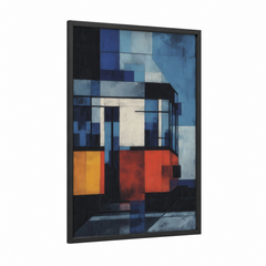 Abstract Geometric Bus Urban Wall Art