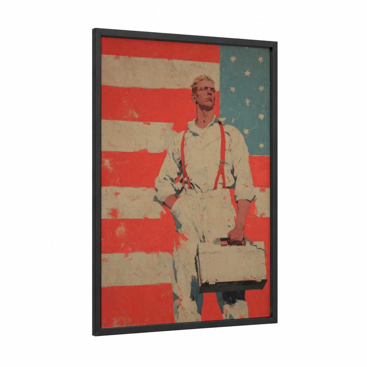 American Worker Labor Day Vintage Poster Wall Art