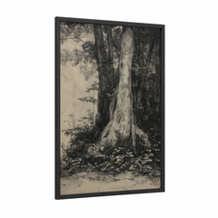Ancient Banyan Tree Nature Illustration Wall Art