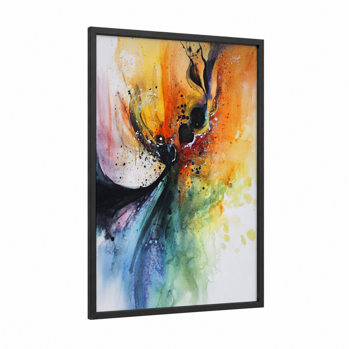 Abstract expressionism colorful flower Wall Art