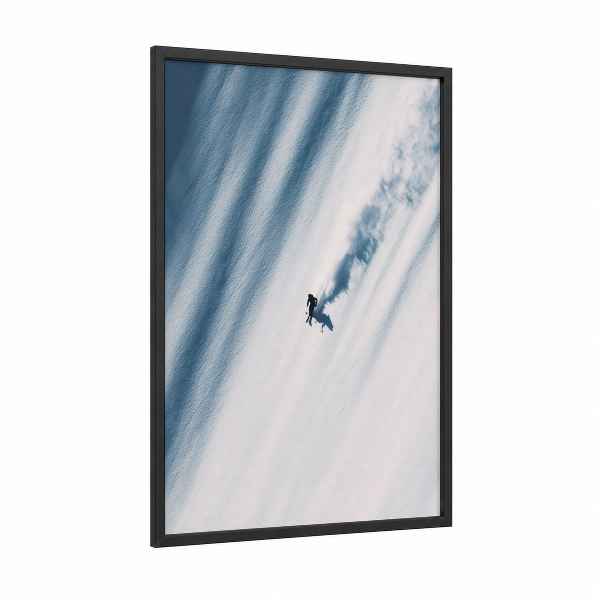 Aerial Alpine Skier on Snowy Mountain Slope Wall Art