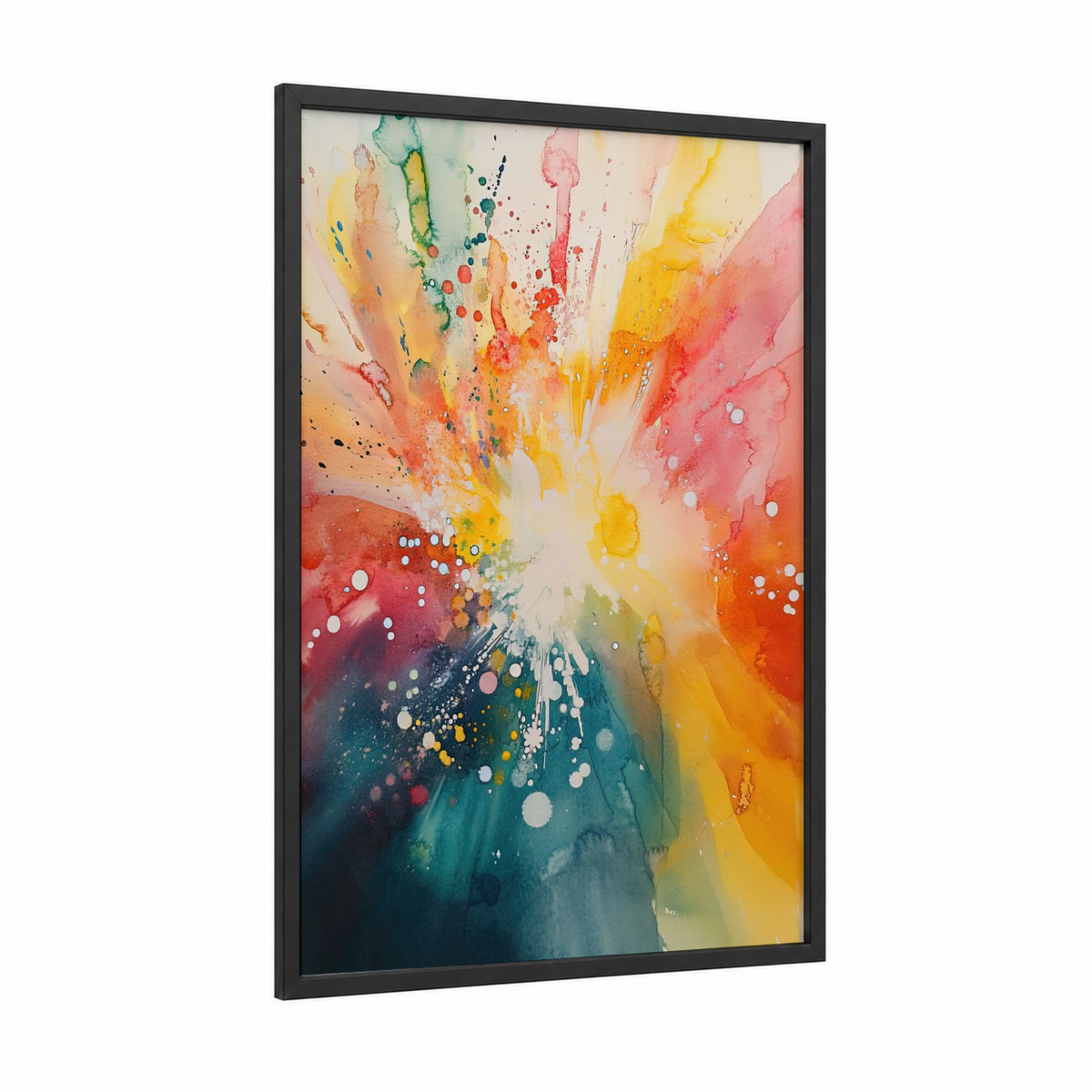 Abstract Expressionist Colorful Burst Wall Art