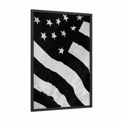 American Flag Patriotic Black White Wall Art